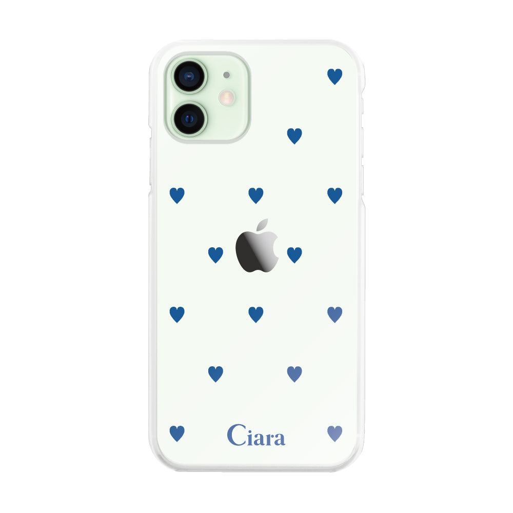 iPhone12miniケース ハイブリッド クリアケース スウィートハート ブルー