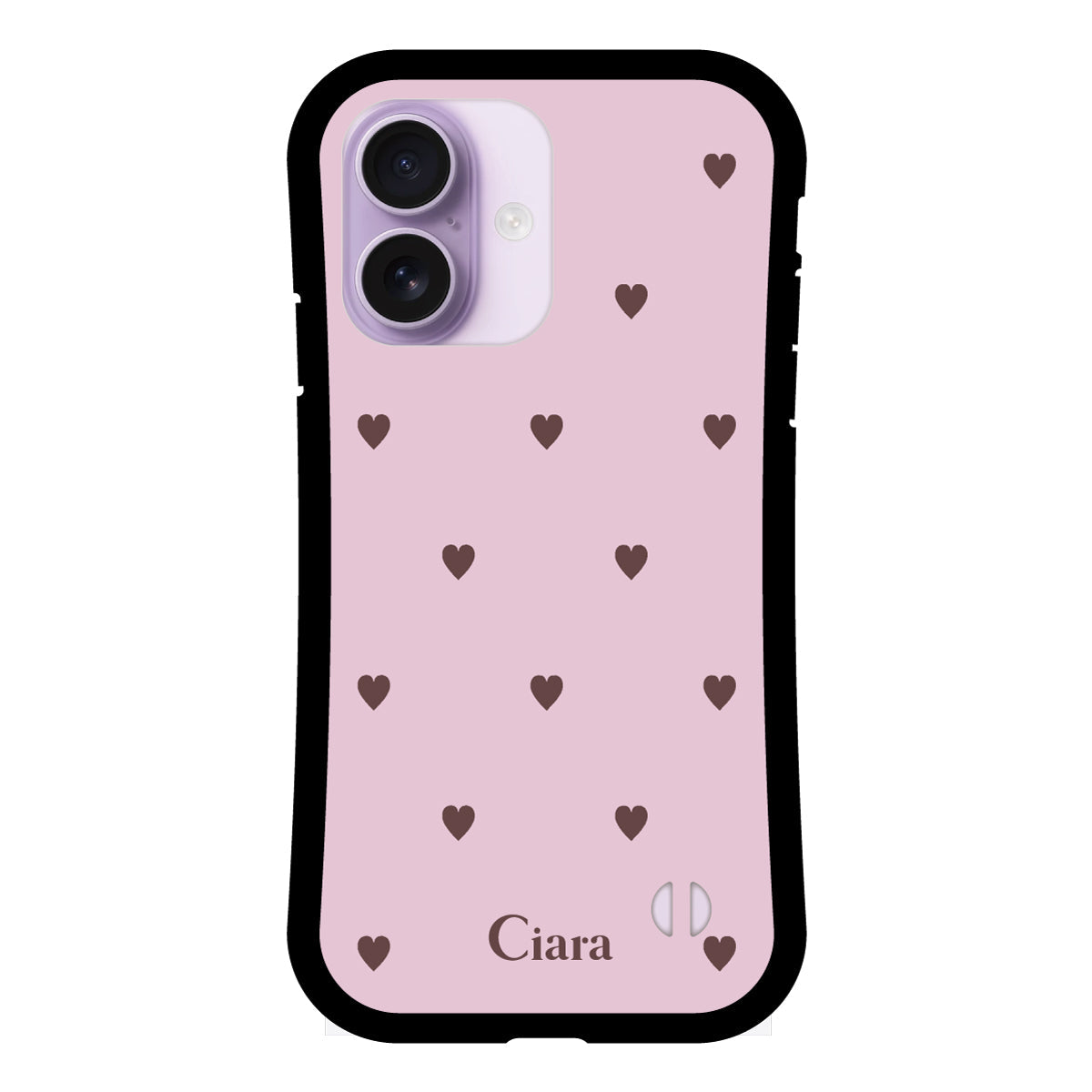 iPhone17 グリップ 耐衝撃ケース スウィートハート ピンク