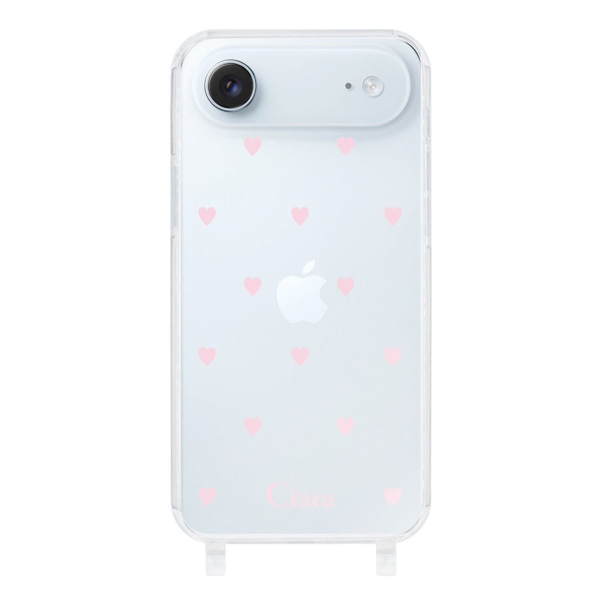 iPhoneAir ストラップクリアケース スウィートハート ピンク