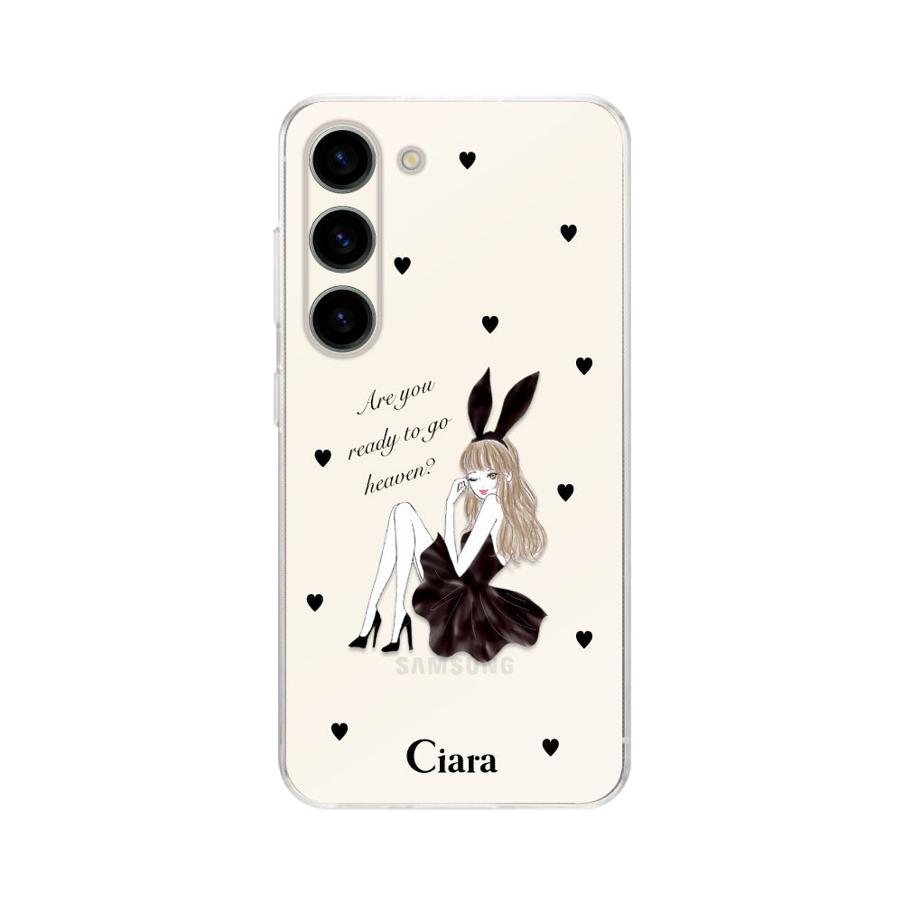 GalaxyS23 クリアケース ブラックバニー クリア