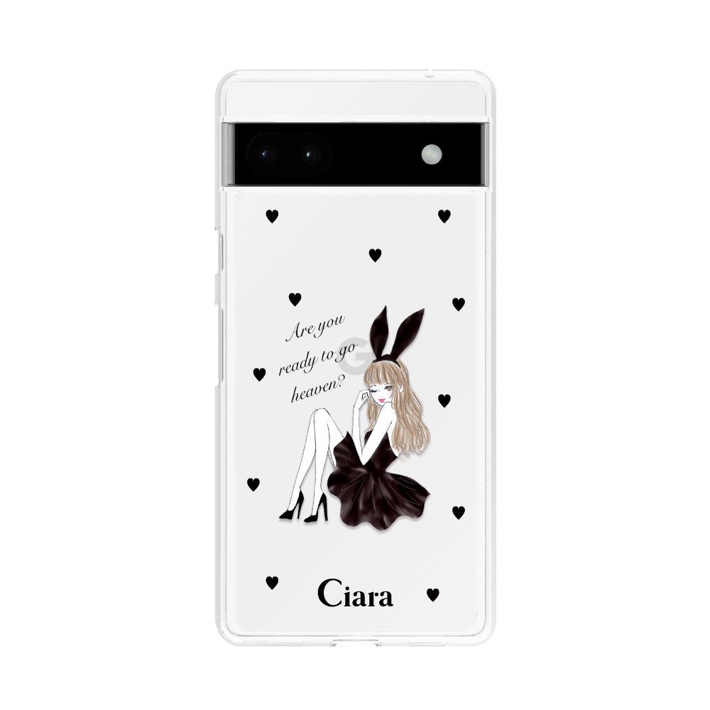 GooglePixel6a クリアケース ブラックバニー クリア