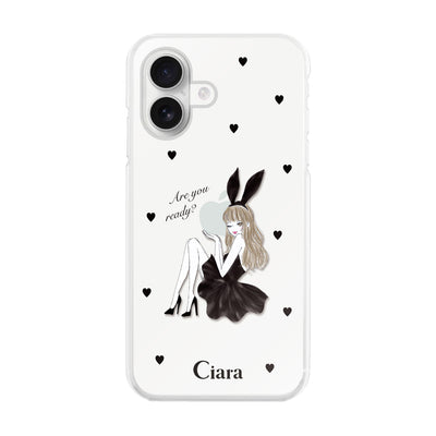 iPhoneケース ハイブリッド クリアケース ブラックバニー