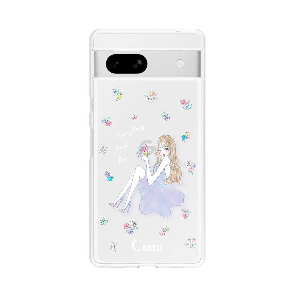 GooglePixel7aケース クリアケース ラベンダーガール クリア