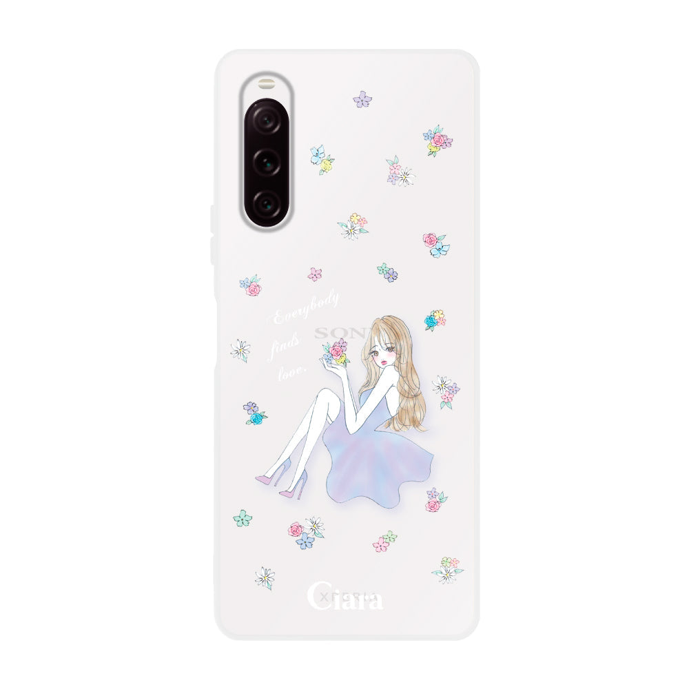 Xperia10Ⅲ クリアケース ラベンダーガール クリア