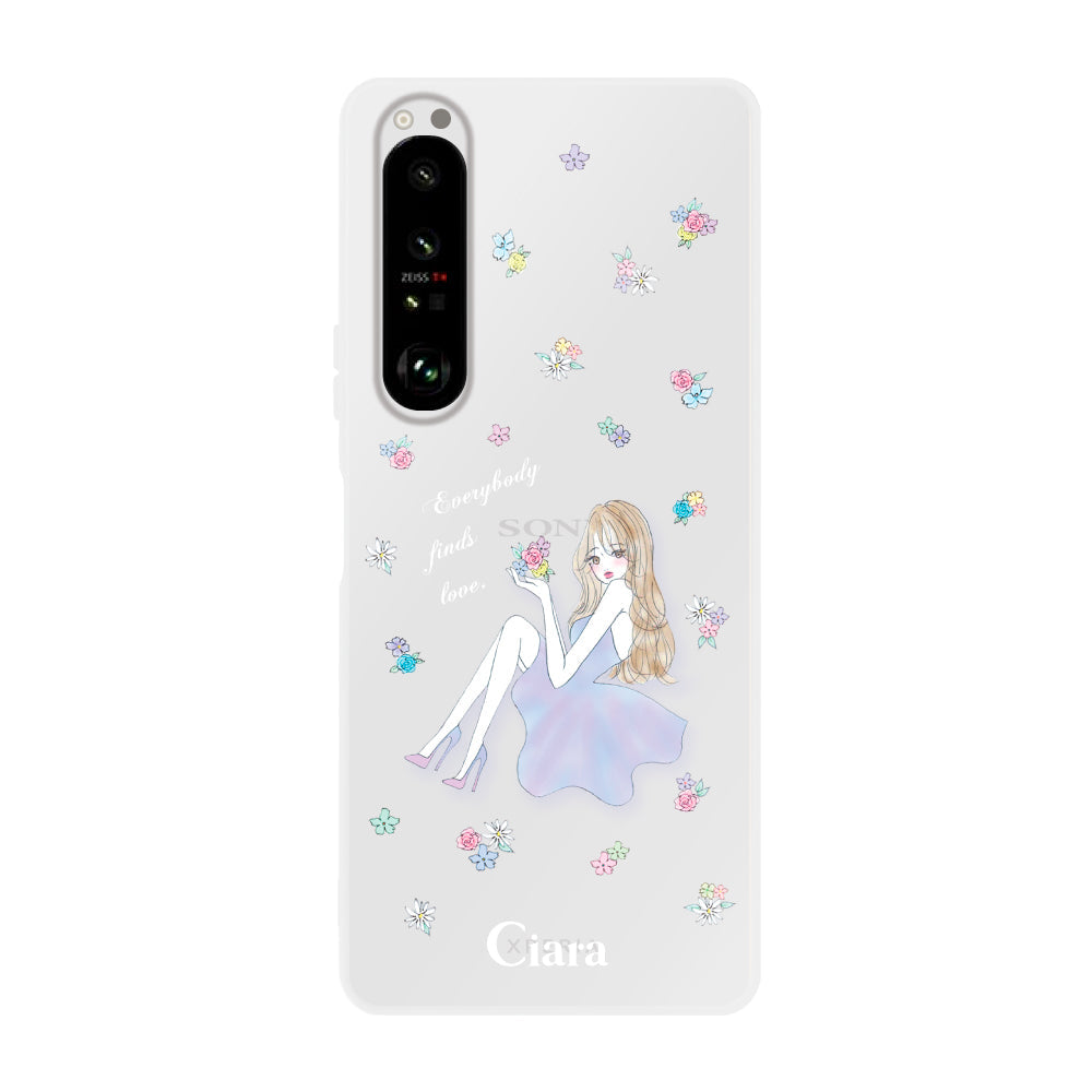Xperia1Ⅱ クリアケース ラベンダーガール クリア