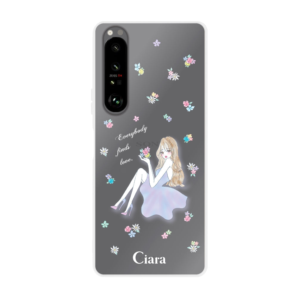 Xperia1Ⅲ クリアケース ラベンダーガール クリア