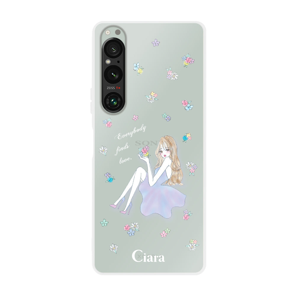 Xperia1Ⅳ クリアケース ラベンダーガール クリア