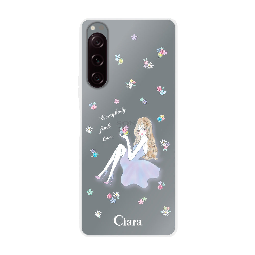 Xperia5Ⅱ クリアケース ラベンダーガール クリア