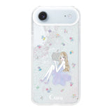 iPhoneAir グリッター オイルクリアケース ラベンダーガール クリア
