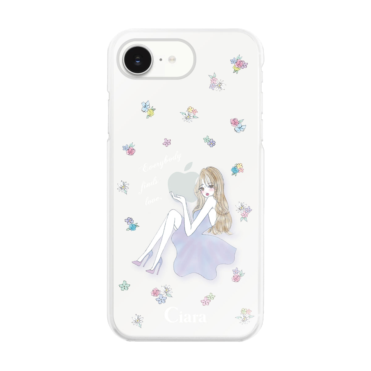 iPhone16e ハイブリッド クリアケース ラベンダーガール クリア