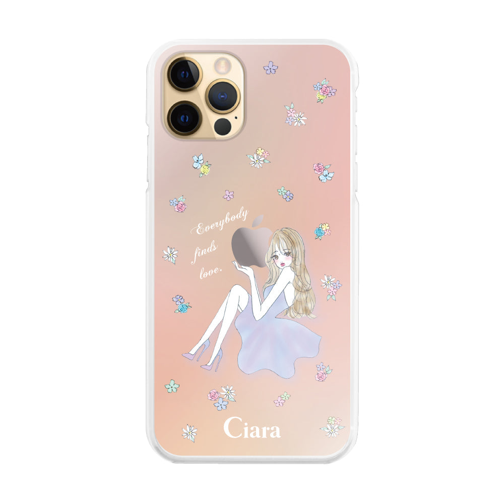 iPhone11Pro ハイブリッド クリアケース ラベンダーガール パステル