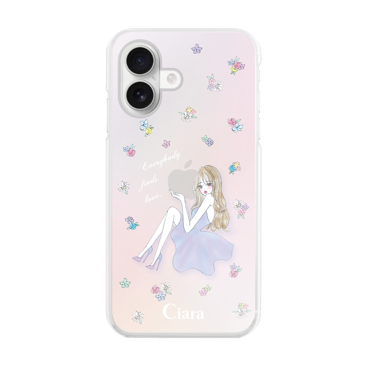 iPhoneケース ハイブリッド クリアケース ラベンダーガール