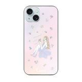 iPhone15Plus ガラス 強化ガラスケース ラベンダーガール ピンク