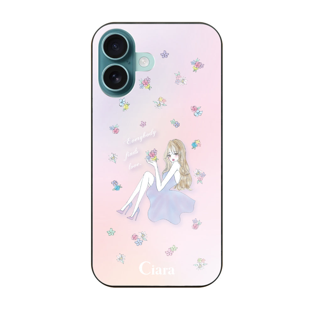 iPhone16Plus ガラス 強化ガラスケース ラベンダーガール ピンク
