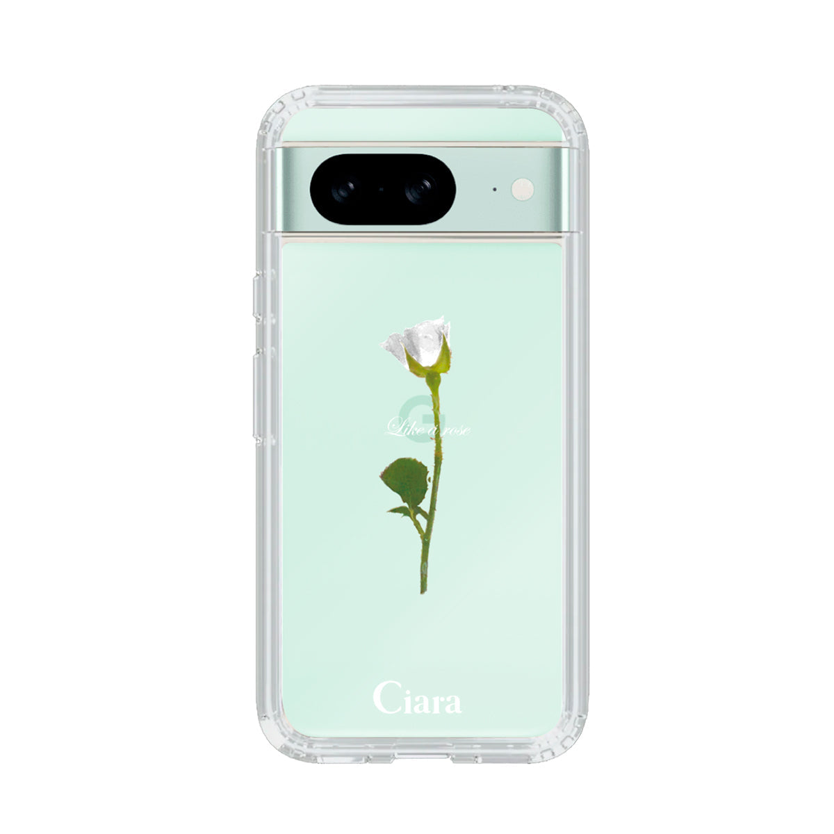 GooglePixel8 クリアケース ウォーターローズ ホワイト