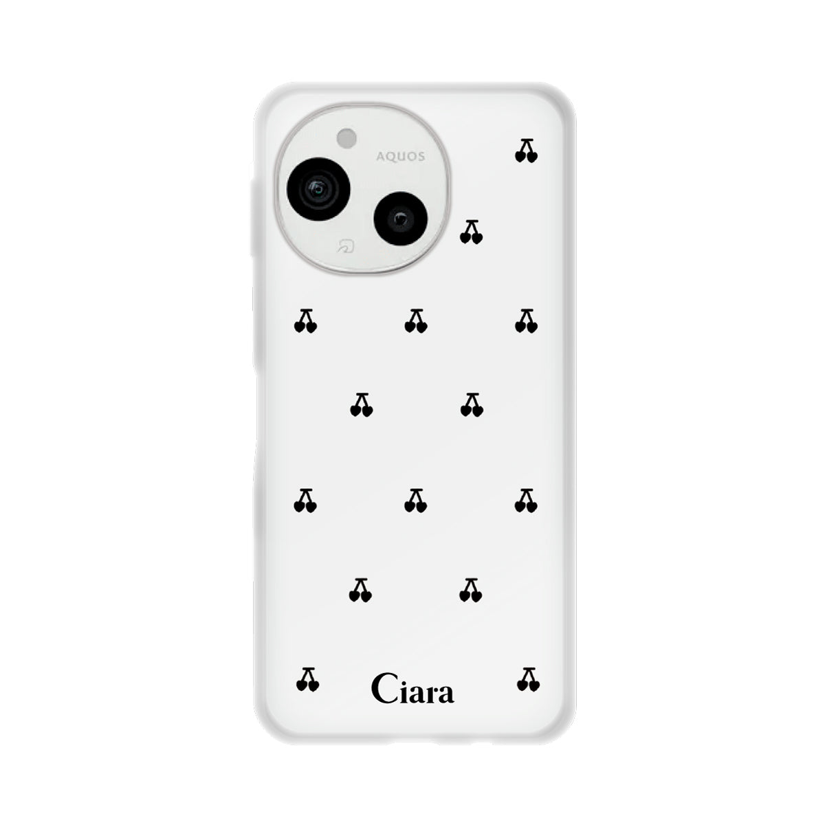 AQUOSsense9 クリアケース タイニーチェリー ブラック
