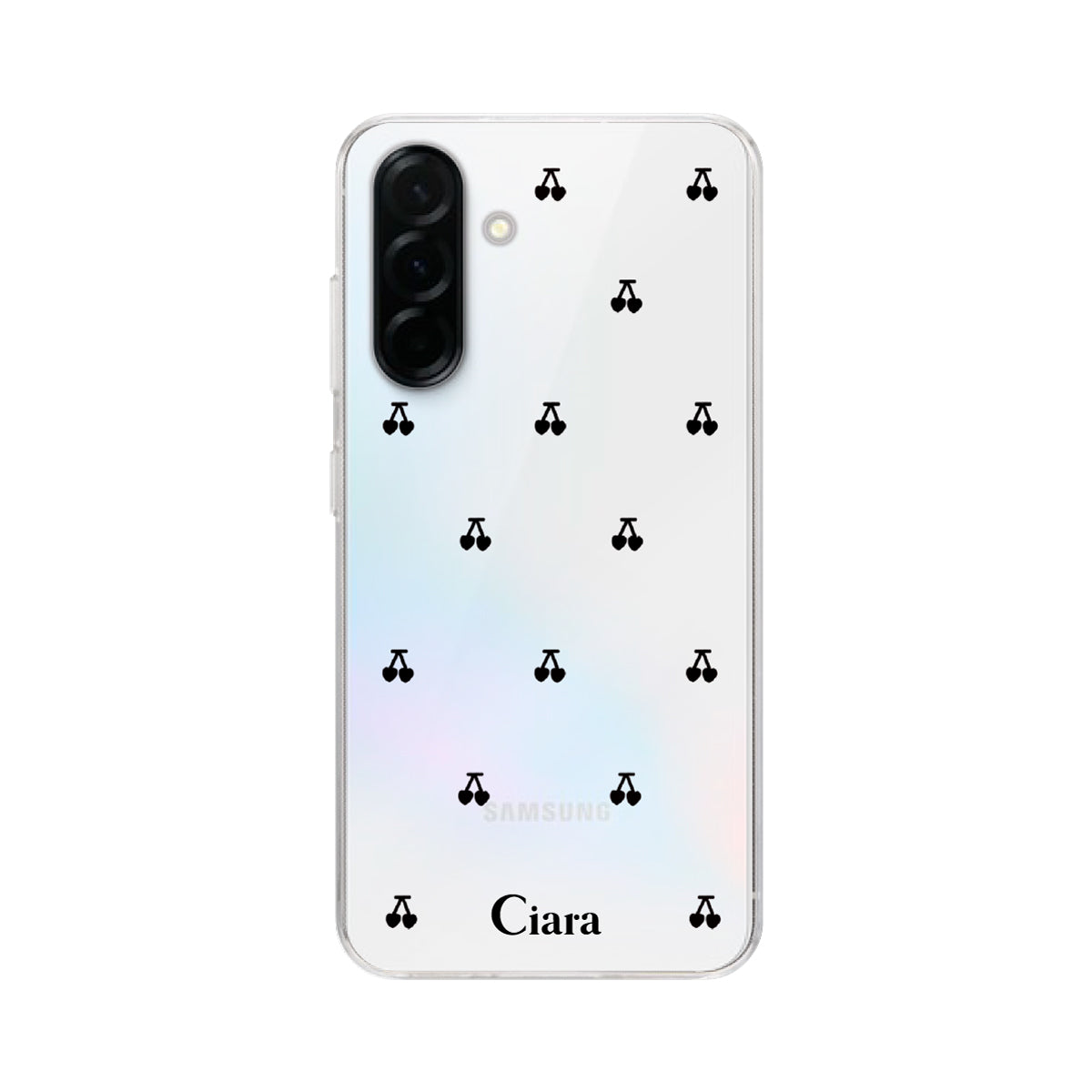 GalaxyA36 クリアケース タイニーチェリー ブラック