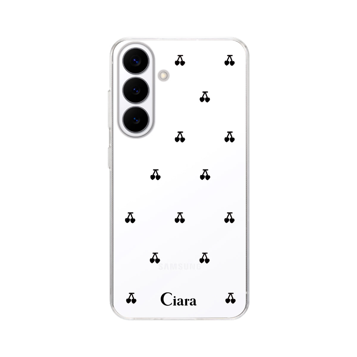 GalaxyS26 クリアケース タイニーチェリー ブラック