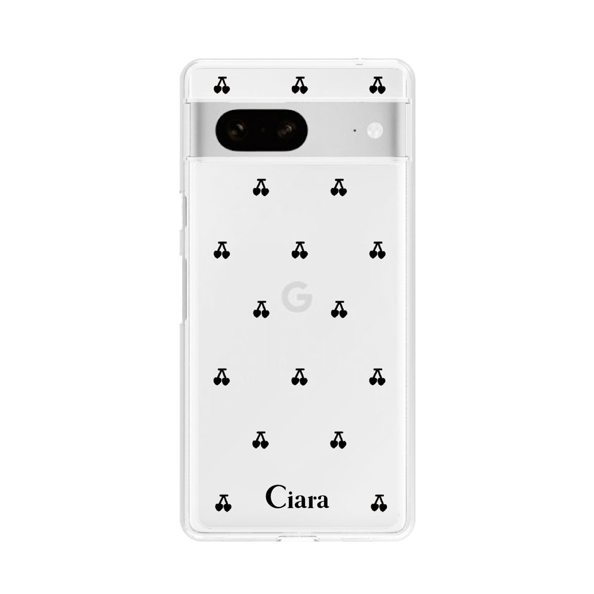 GooglePixel7a クリアケース タイニーチェリー ブラック
