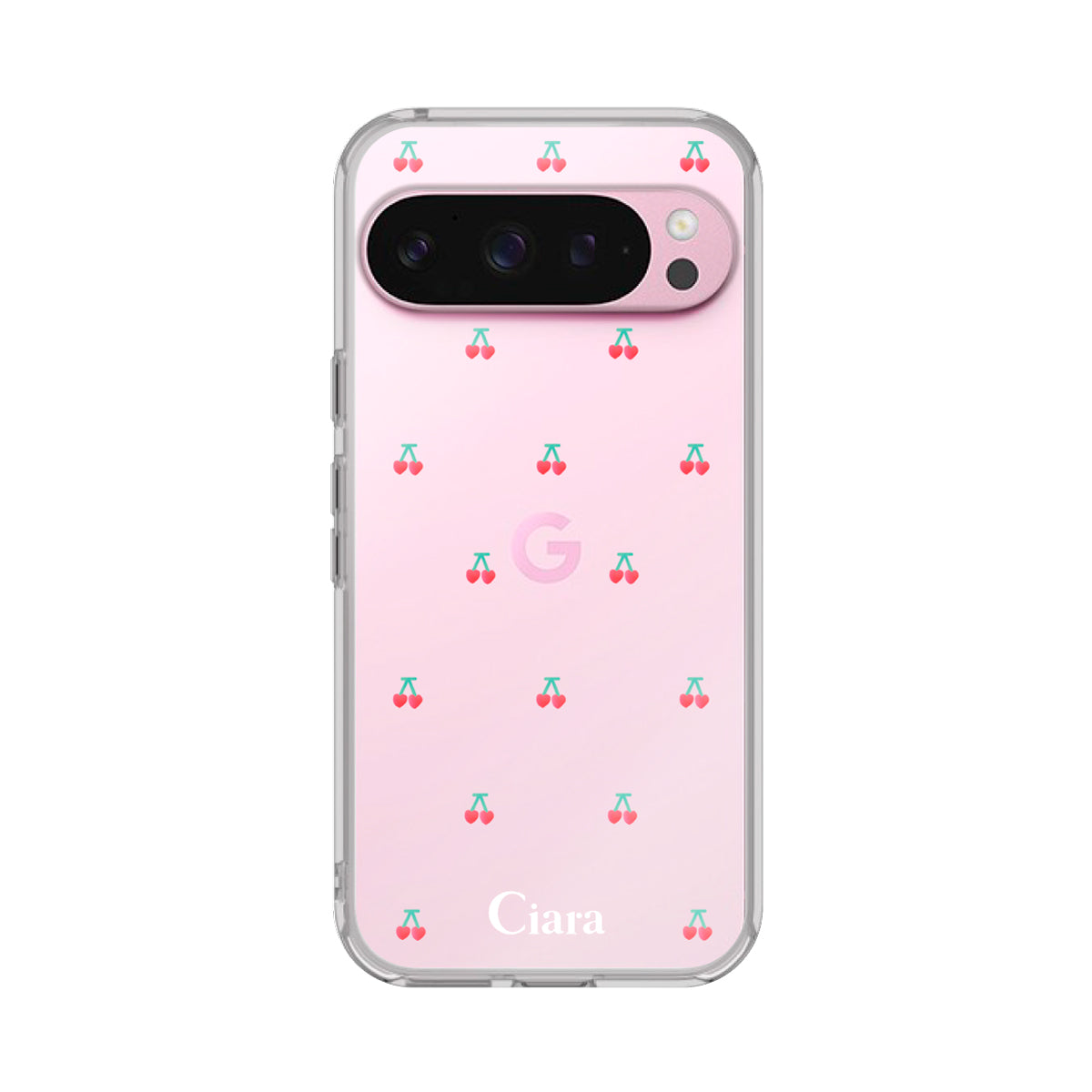 GooglePixel9a クリアケース タイニーチェリー レッド