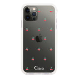 iPhoneX/XS クッションバンパー 耐衝撃クリアケース タイニーチェリー レッド