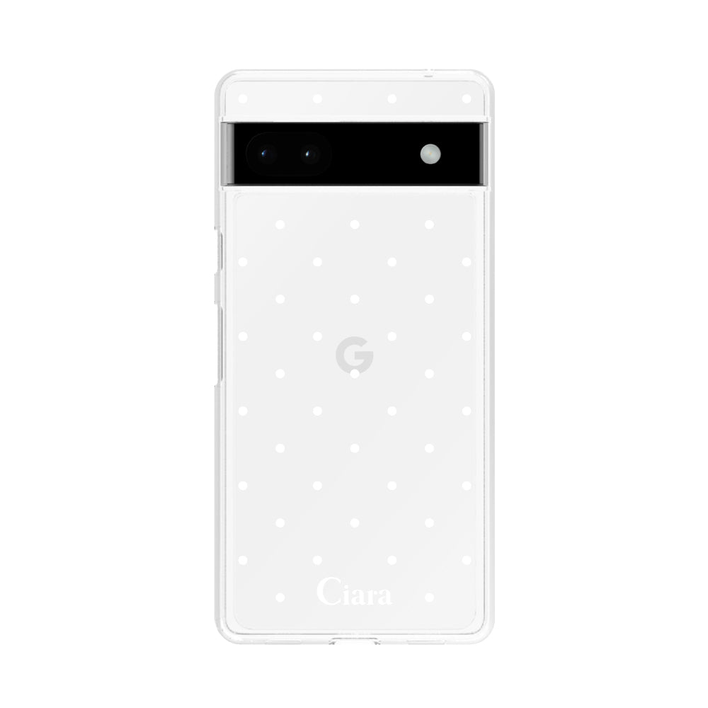 GooglePixel6a クリアケース スウィートドット ホワイト
