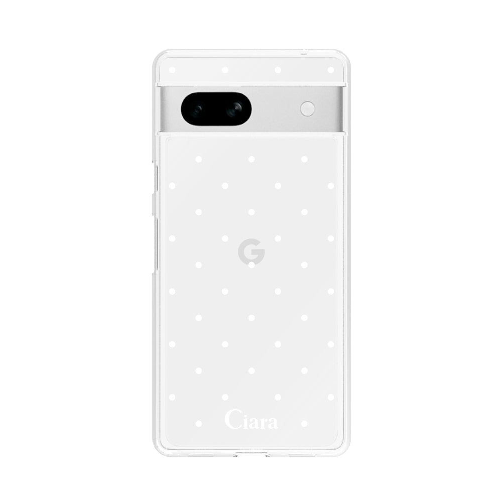 GooglePixel8 クリアケース スウィートドット ホワイト