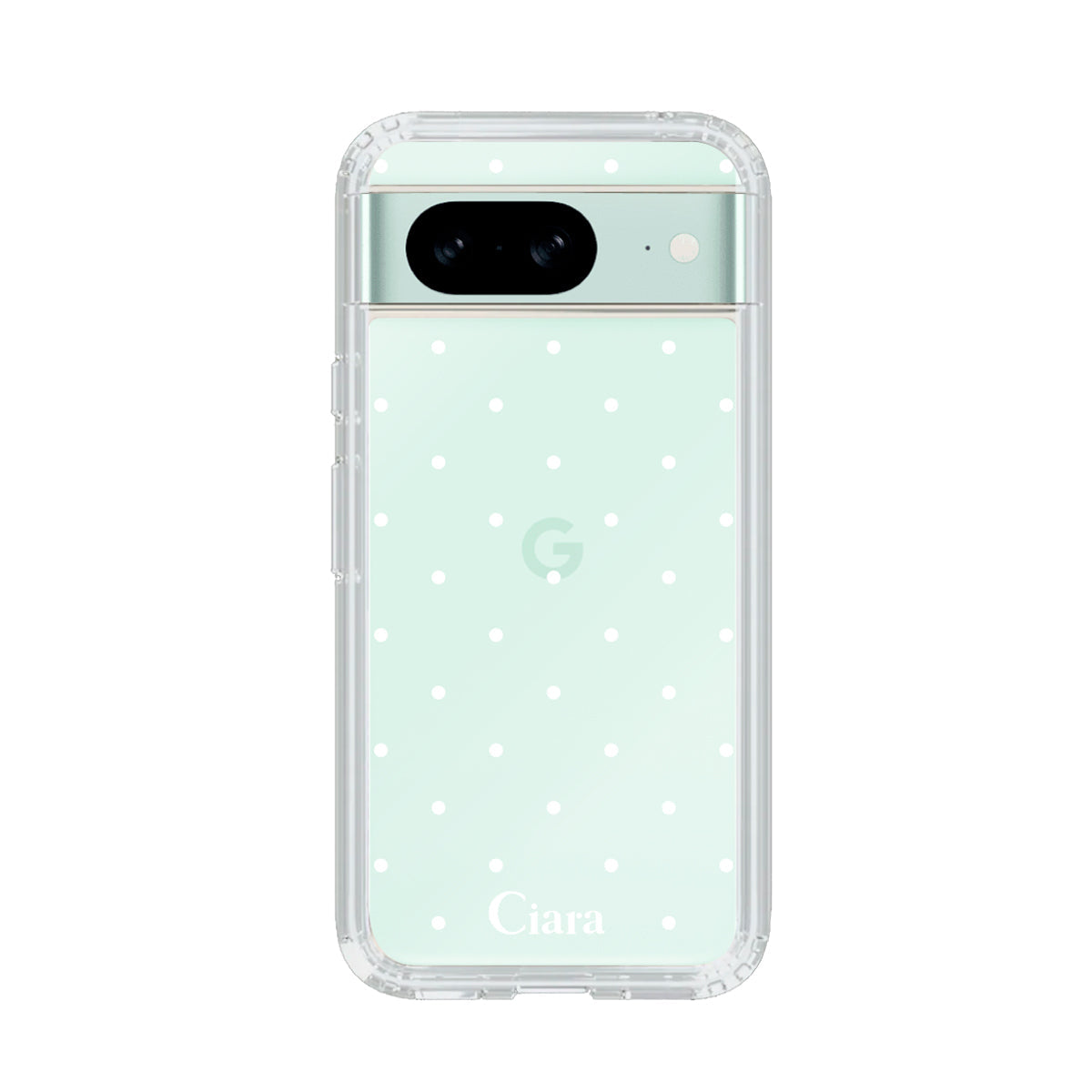 GooglePixel8a クリアケース スウィートドット ホワイト