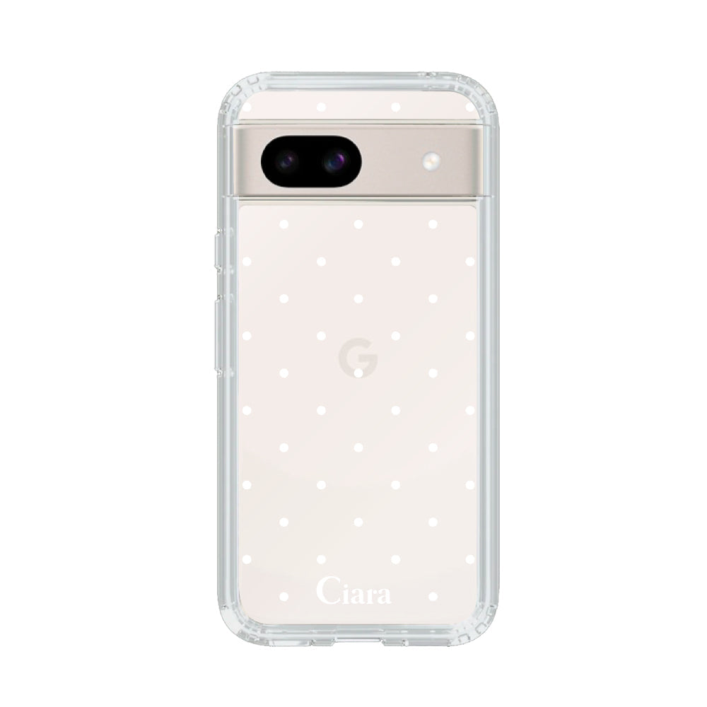 GooglePixel9/9Pro クリアケース スウィートドット ホワイト