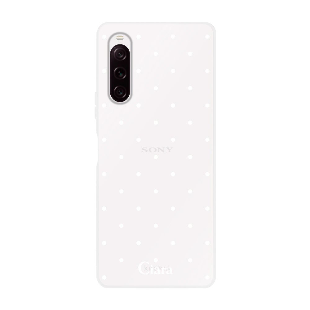 Xperia10Ⅲ クリアケース スウィートドット ホワイト