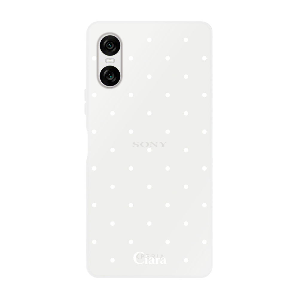 Xperia10VI クリアケース スウィートドット ホワイト