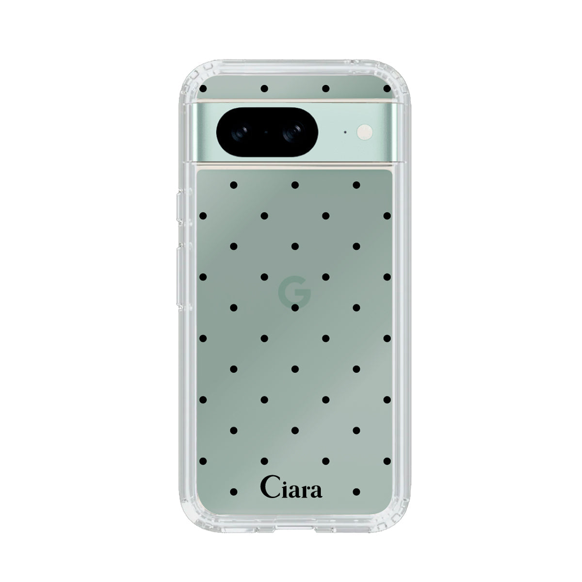 GooglePixel8a クリアケース スウィートドット ブラック