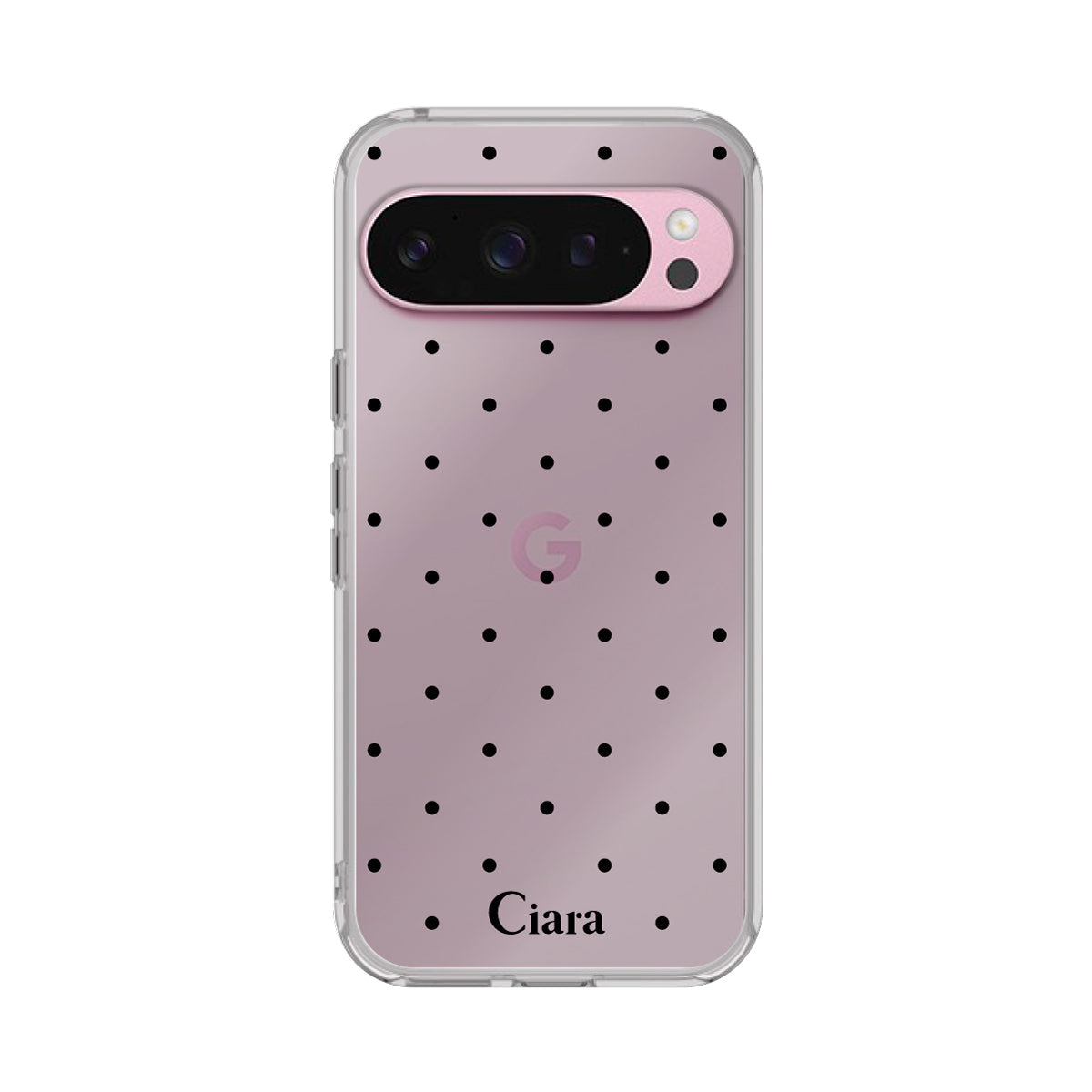 GooglePixel9a クリアケース スウィートドット ブラック