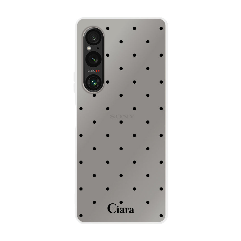 Xperia1Ⅴ クリアケース スウィートドット ブラック