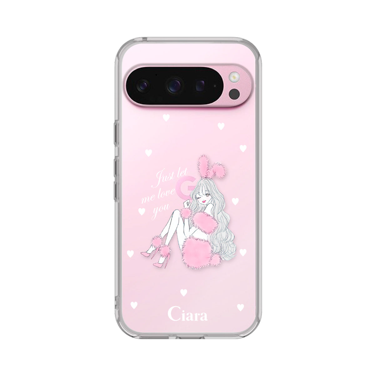 GooglePixel9/9Pro クリアケース ピンクバニー クリア