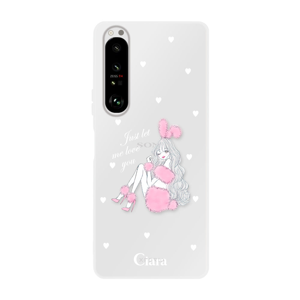 Xperia1Ⅱ クリアケース ピンクバニー クリア