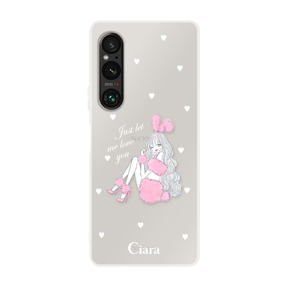 Xperia10Ⅴ クリアケース ピンクバニー クリア