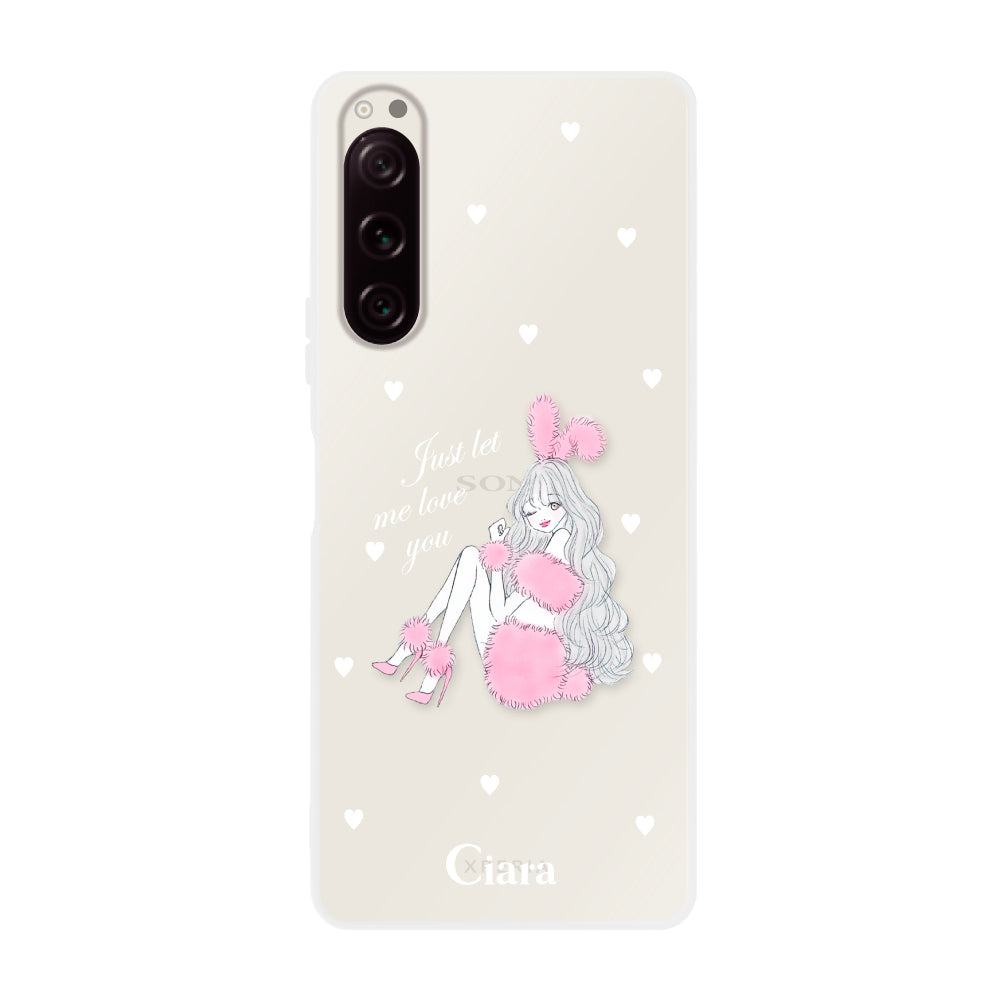 Xperia1Ⅴ クリアケース ピンクバニー クリア