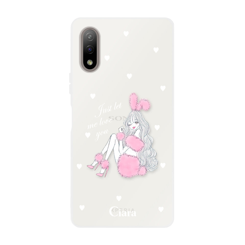 Xperia10Ⅲ クリアケース ピンクバニー クリア