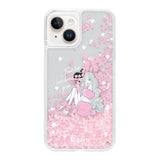 iPhone14 グリッター オイルクリアケース ピンクバニー ピンク