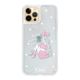 iPhone11ProMax グリッター オイルクリアケース ピンクバニー ホワイト
