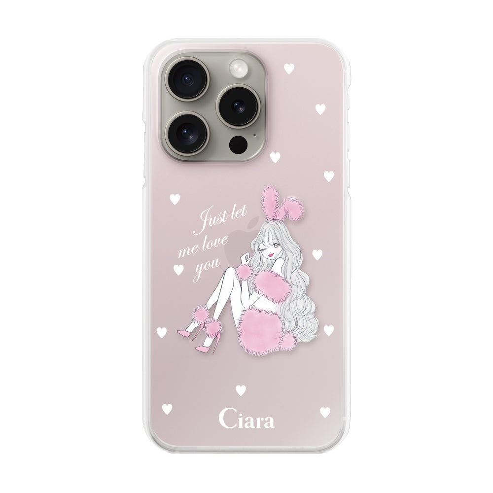iPhone15Pro ハイブリッド クリアケース ピンクバニー ピンク