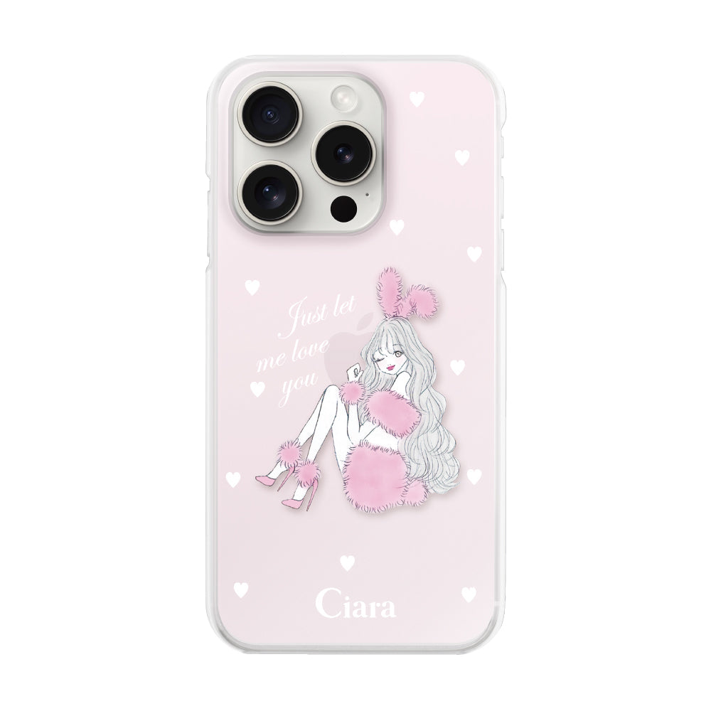 iPhone15ProMax ハイブリッド クリアケース ピンクバニー ピンク