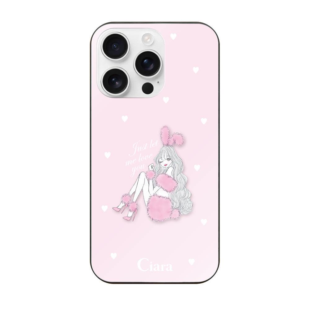 iPhone16ProMax ガラス 強化ガラスケース ピンクバニー ピンク