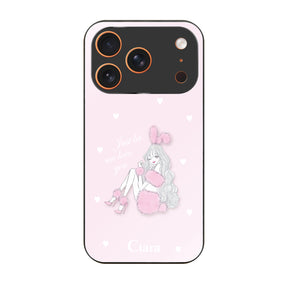 iPhone17ProMax ガラス 強化ガラスケース ピンクバニー ピンク