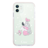 iPhone12mini クッションバンパー 耐衝撃クリアケース ピンクバニー ピンク