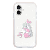 iPhone16 クッションバンパー 耐衝撃クリアケース ピンクバニー ピンク