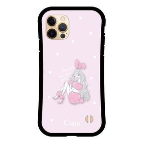iPhone11ProMax グリップ 耐衝撃ケース ピンクバニー ピンク