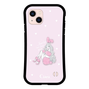 iPhone13 グリップ 耐衝撃ケース ピンクバニー ピンク