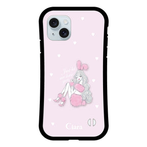 iPhone15Plus グリップ 耐衝撃ケース ピンクバニー ピンク